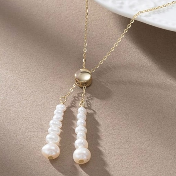 Solid Sterling Silver necklace with fresh water pearls - Picture 4 of 6